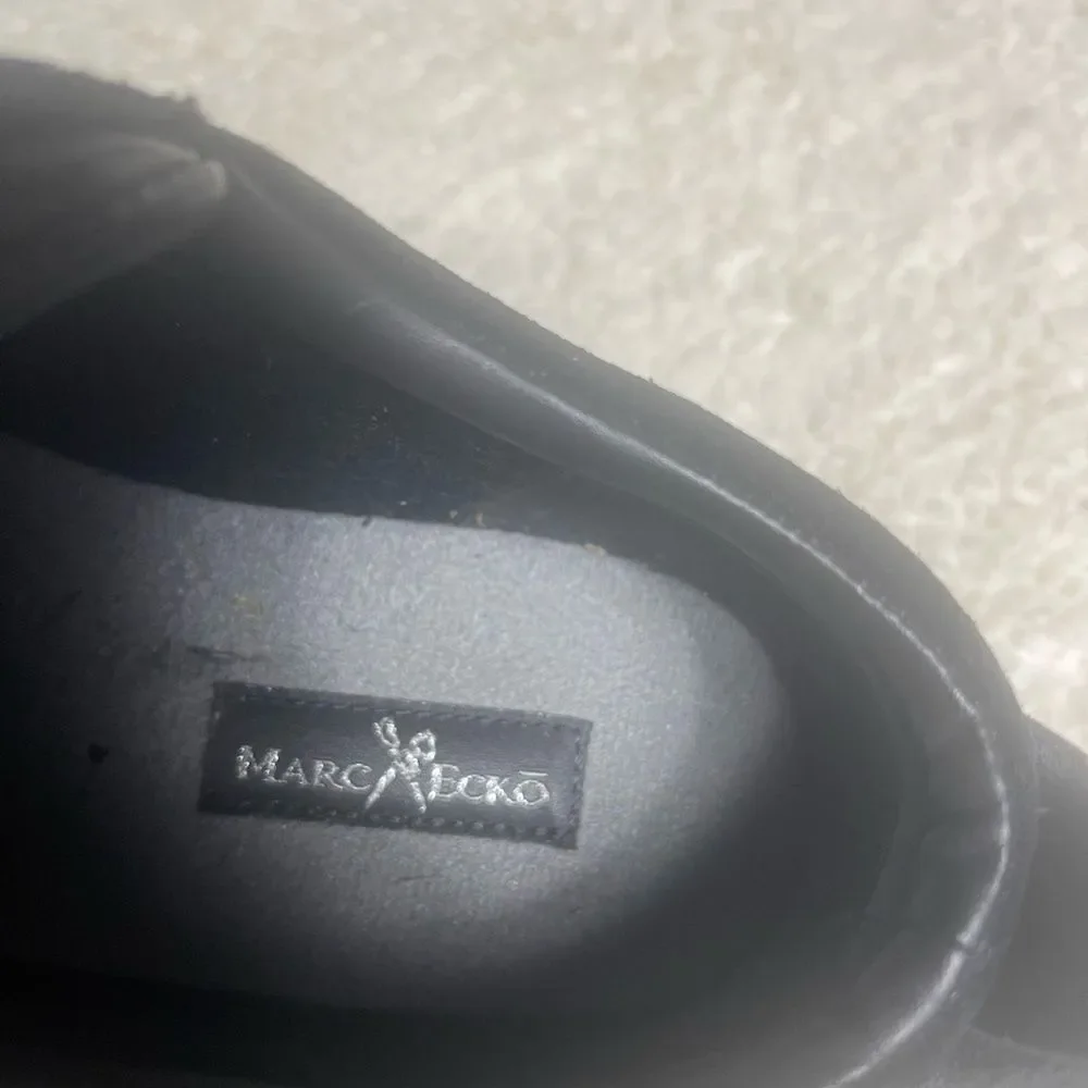 Marc Ecko Black Leather Men's Grierson Water Resistant Work Shoes SZ8.5.